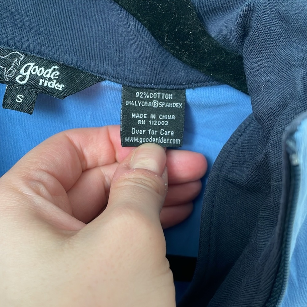 Size Small Goode Rider Blue Top - Picture 3 of 5